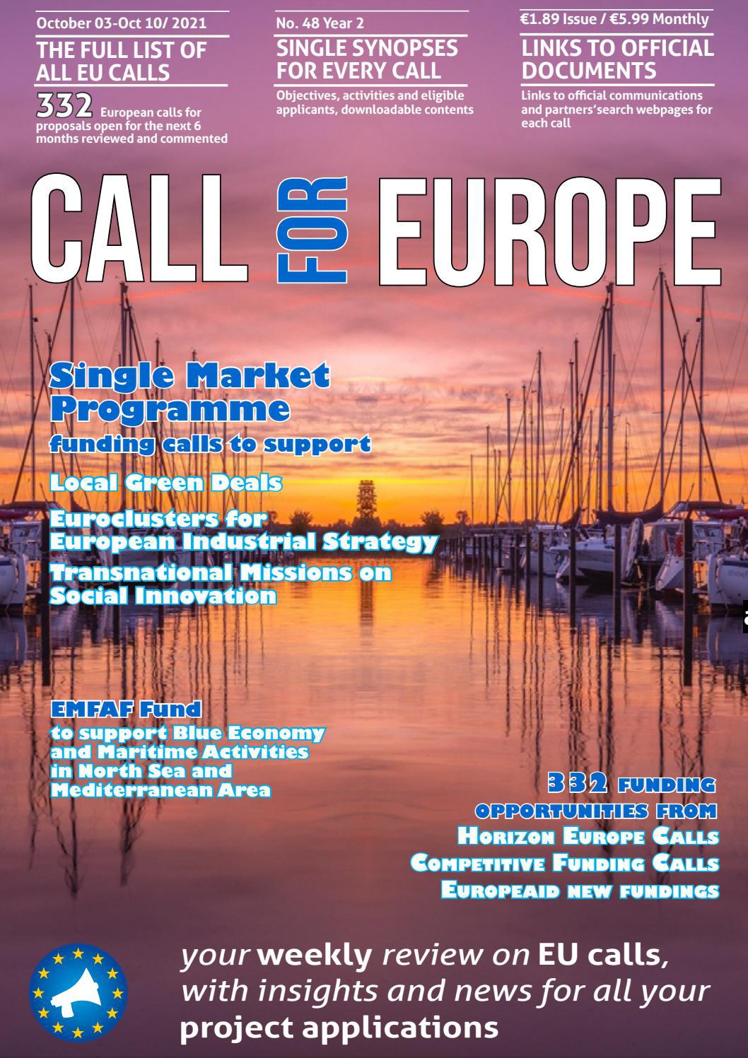 CallforEurope Weekly Magazine - 3rd October 2021