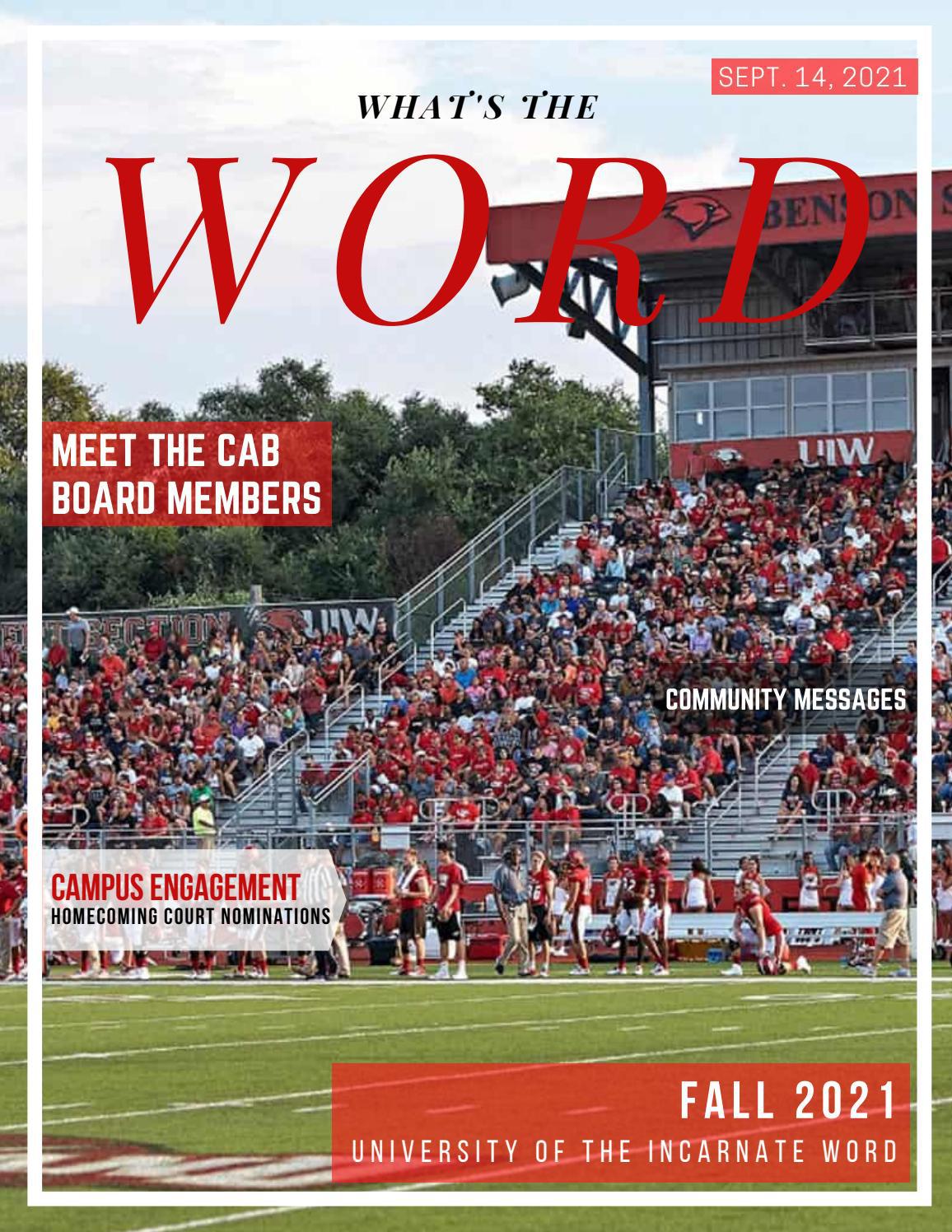 Sept. 14, 2021 What's The Word - Student Online Magazine
