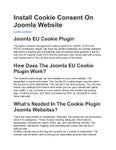 Install Cookie Consent On  Joomla Website