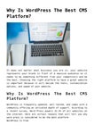 Why Is WordPress The Best CMS Platform?