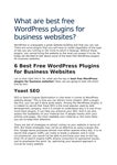6 Best Free WordPress Plugins for Business Websites