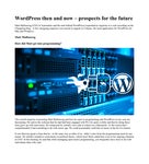 WordPress then and now  prospects for the future
