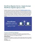 WordPress Migration Service - Explain the best WordPress migration agency in India.