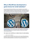 Why is WordPress development a good choice for small websites?