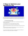 Читать журнал 7 Ways to Optimize your WordPress site