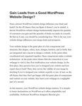 Gain Leads from a Good WordPress Website Design?