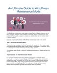 An Ultimate Guide to WordPress Maintenance Mode