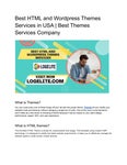 Best HTML and Wordpress Themes Services in USA | Best Themes Services Company