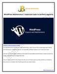 WordPress Maintenance | 7 important Tasks to Perform Regularly