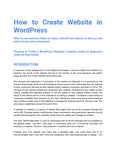 How to create website in wordpress