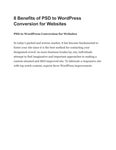 8 Benefits of PSD to WordPress Conversion for Websites