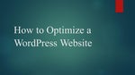 How to Optimize a WordPress Website