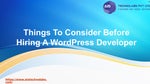Things To Consider Before Hiring A WordPress Developer