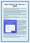 Beginner's Guide: How to Add a Contact Form to WordPress
