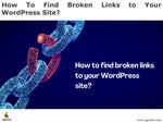 How to find broken links of your WordPress site?