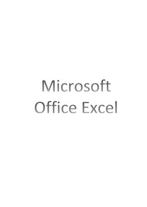 Microsoft Office Excel