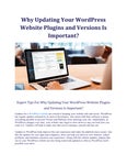 Why Updating Your WordPress Website Plugins and Versions Is Important?