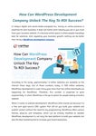 How Can Wordpress Development Company Unlock TheKey to ROI Success?