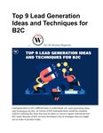 ������ ������ Best Top 9 Lead Generation Ideas and Techniques for B2C | CIO Women Magazine