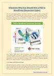 4 Reasons Why You Should Hire a PSD to WordPress Conversion Expert