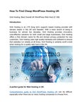 How To Find Cheap WordPress Hosting UK