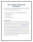 How To Make A Website On Wordpress