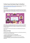 The Best Coupon Email System Plugin For WordPress