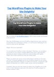 Top WordPress Plugins to Make Your Site Delightful