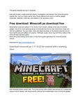 Minecraft pe download free