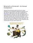 Minecraft vs Grindcraft - An Honest Comparison