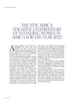 THE NEW AFRICA MAGAZINE CELEBRATING  110  OUTSTANDI NG  WOMEN  IN  AFRICA  FOR  THE YEAR 2022