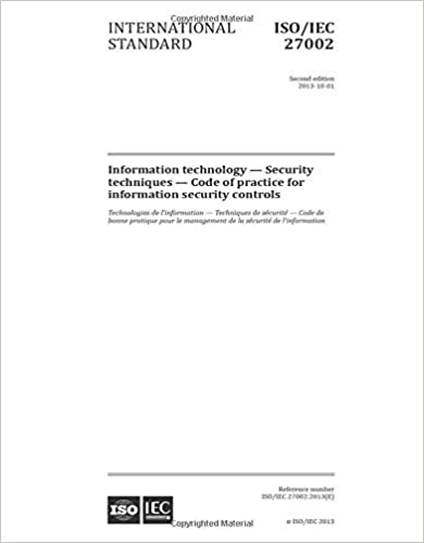 Information technology  Security techniques  Code of practice for information security controls