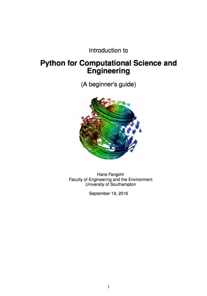 Python for Computational Science and Engineering by Hans Fangohr